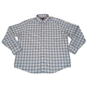 UNTUCKit Shirt Cantenac Men's Plaid Button-Down Casual‎ Cotton 3XL Gray Blue